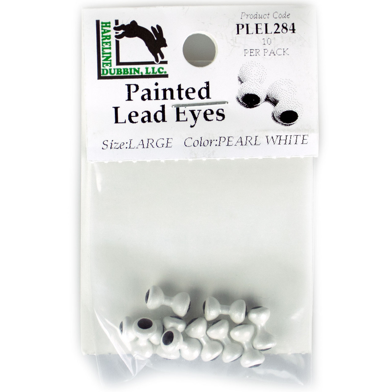 Hareline Painted Lead Dumbbell Eyes Large - 3/16" -5.0 mm) Pearl