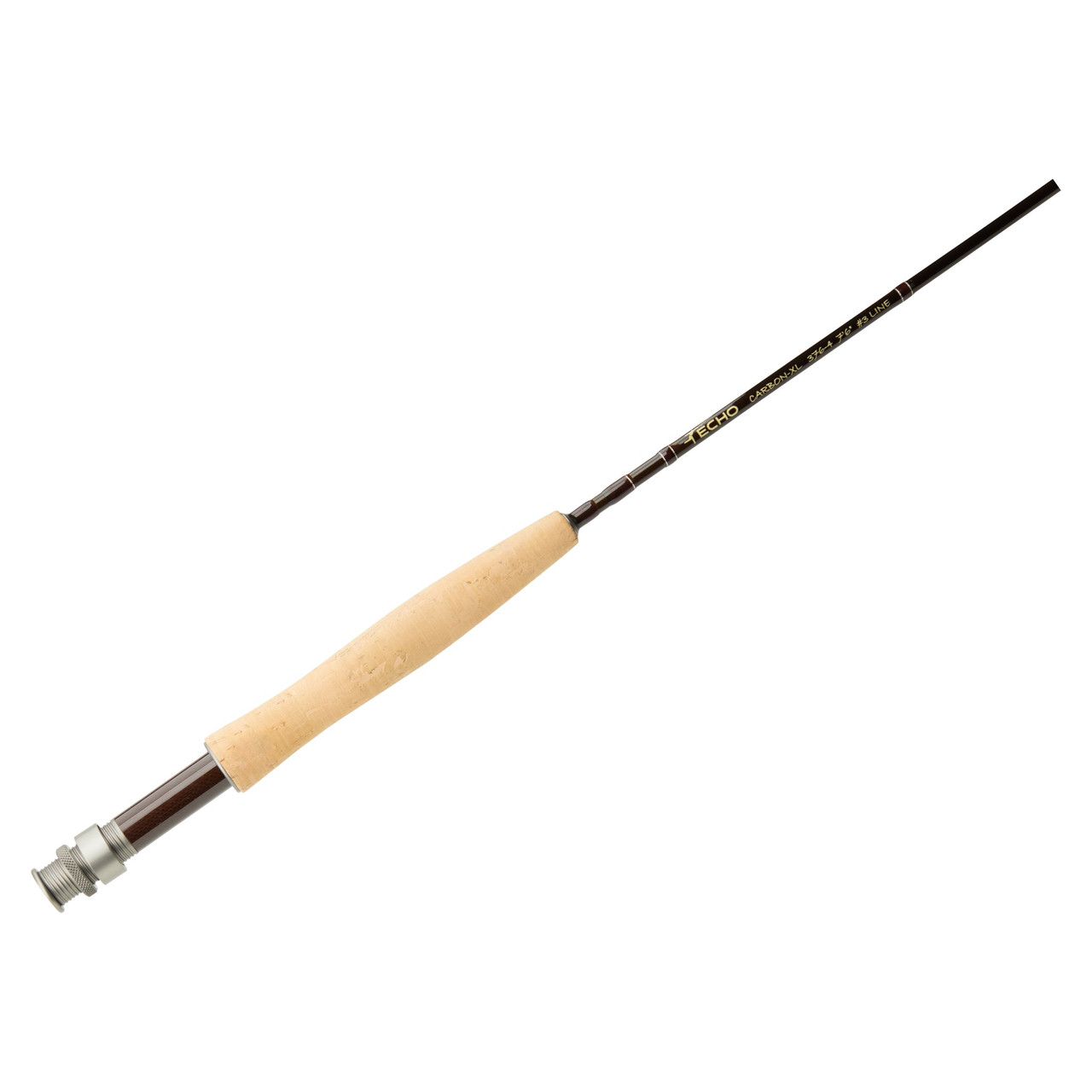 Echo Carbon XL fly rod cork grip and silver uplocking reel seat