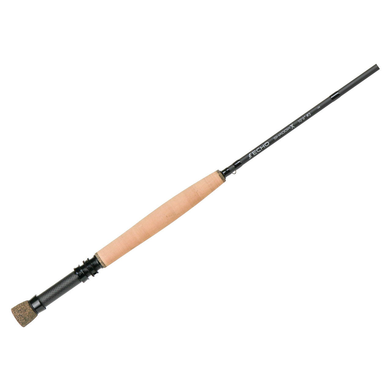 Echo Shadow X euro nymph fly rod cork grip, reel seat and fighting butt