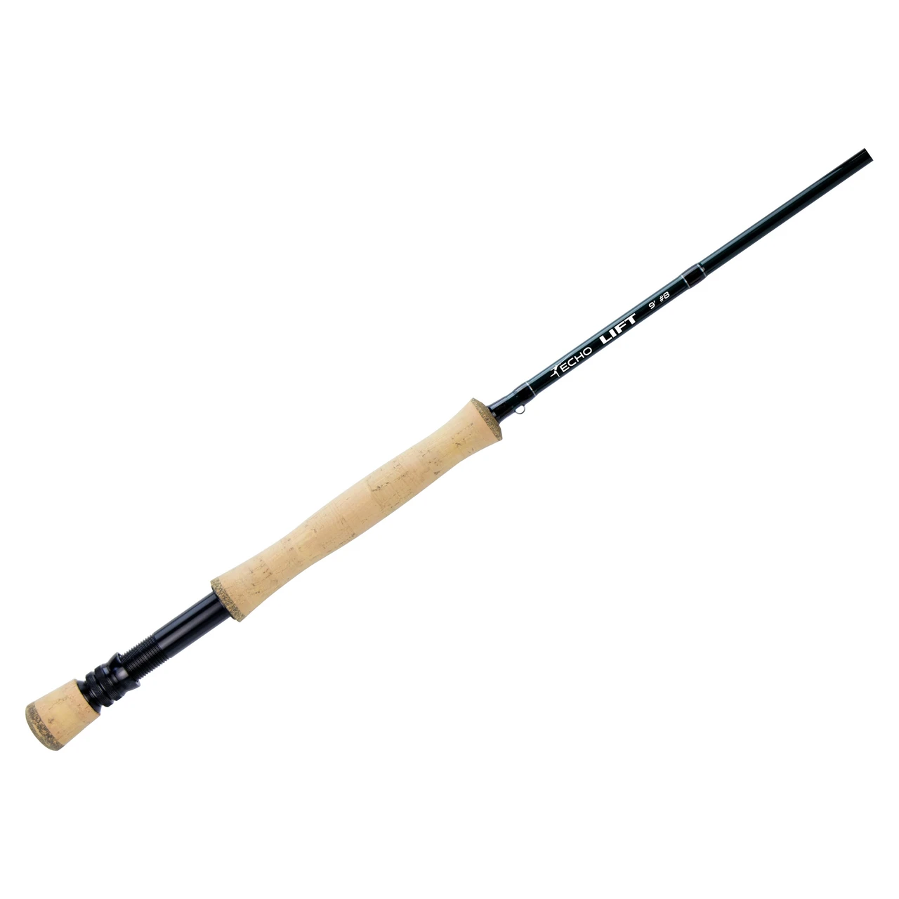 Echo Lift fly rod full-wells cork grip, reel seat and fighting butt