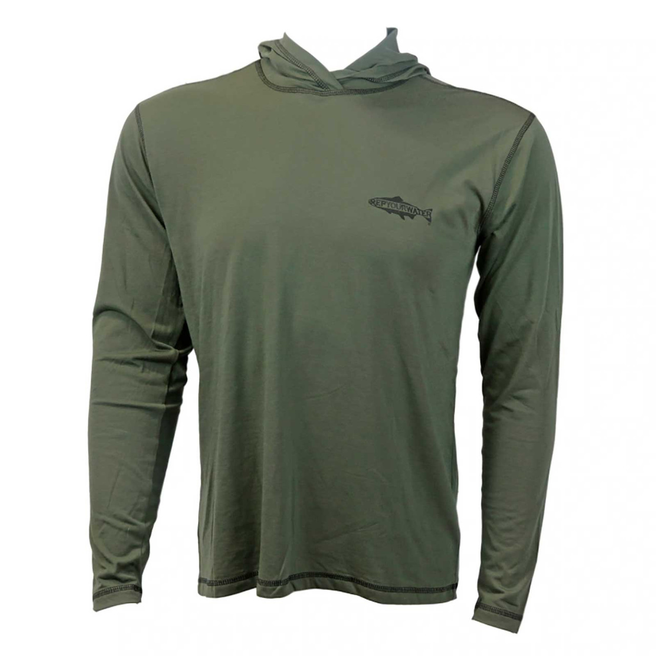 Rep Your Water Merino Wool Blend Sun Hoodie in Grass - Size: Large