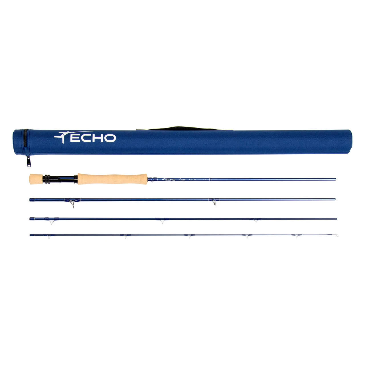 Echo Lago 4-piece 10' fly rod in cobalt blue with blue rod tube