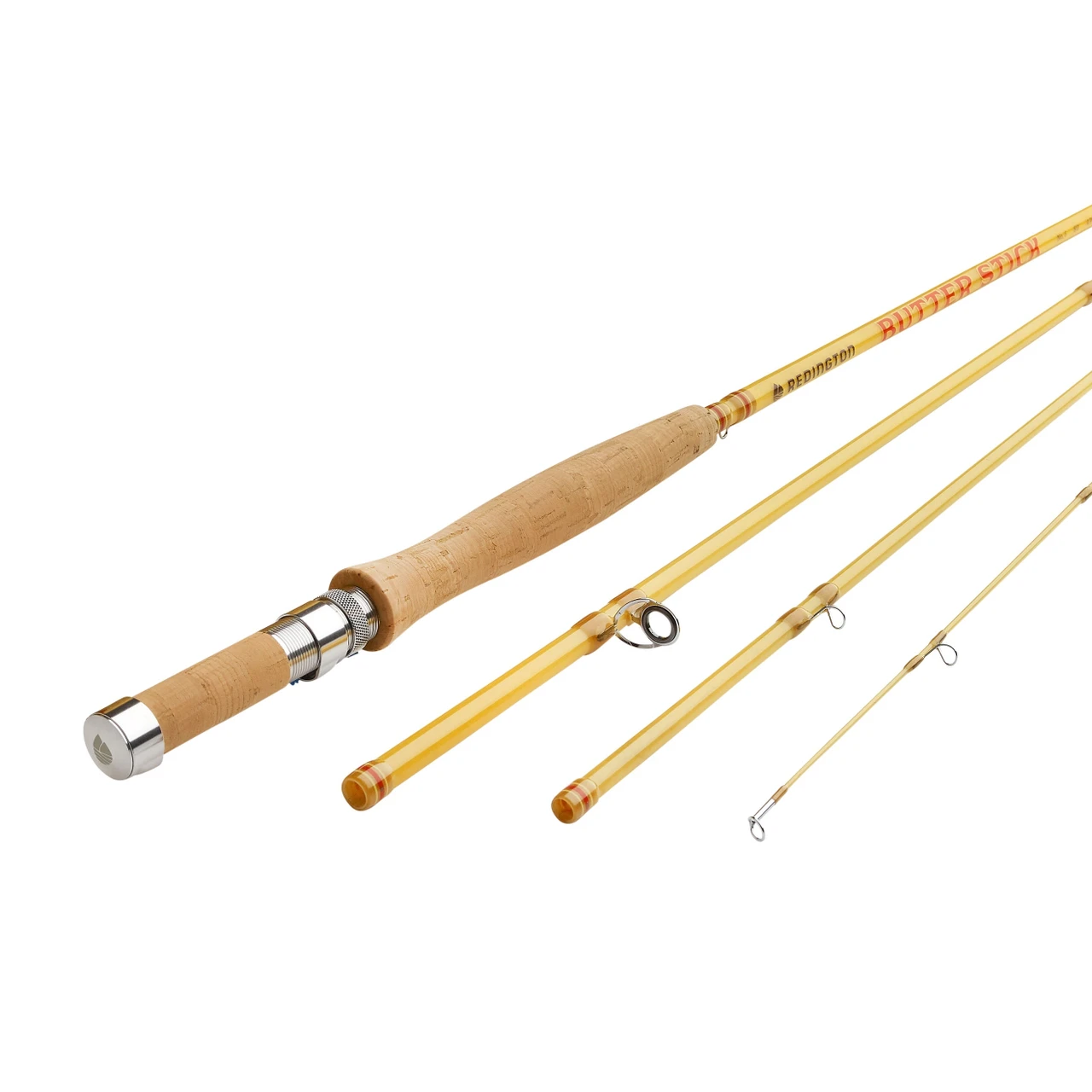 Redington Butter Stick v3 yellow fiberglass rod sections and cork grip