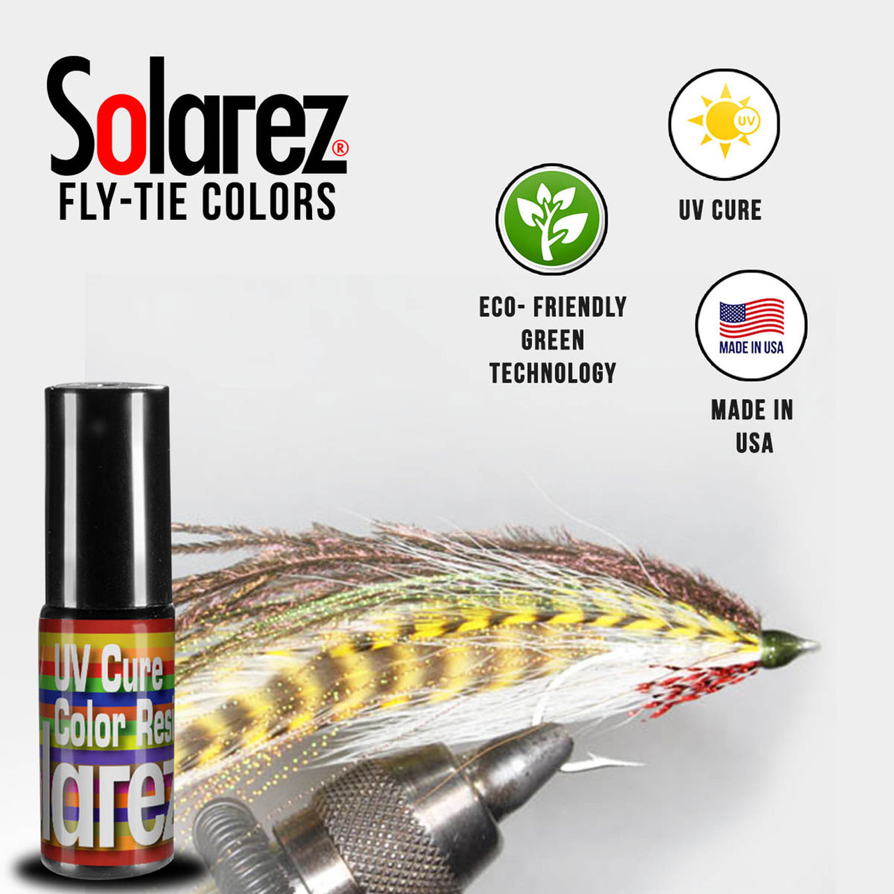 Solarez Fly Tie Colored Resin 5 gram bottles with brush tip