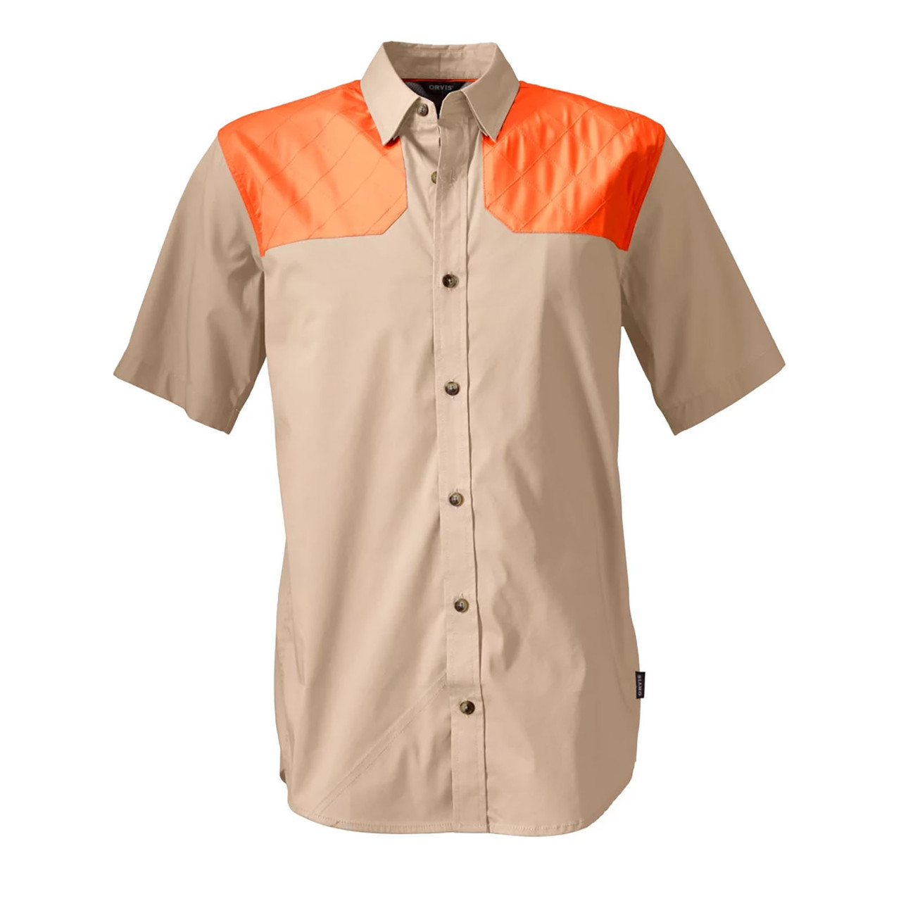 Orvis Men's Short Sleeve Featherweight Shooting Shirt - Sand/Blaze