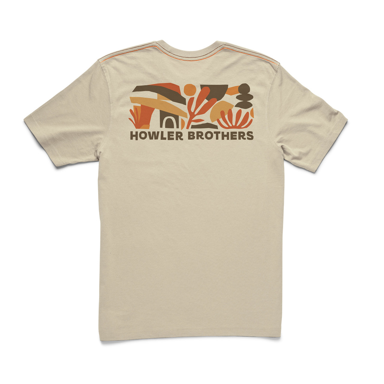 Howler Brothers Select Pocket T-Shirt Distant Forms Sand Heather