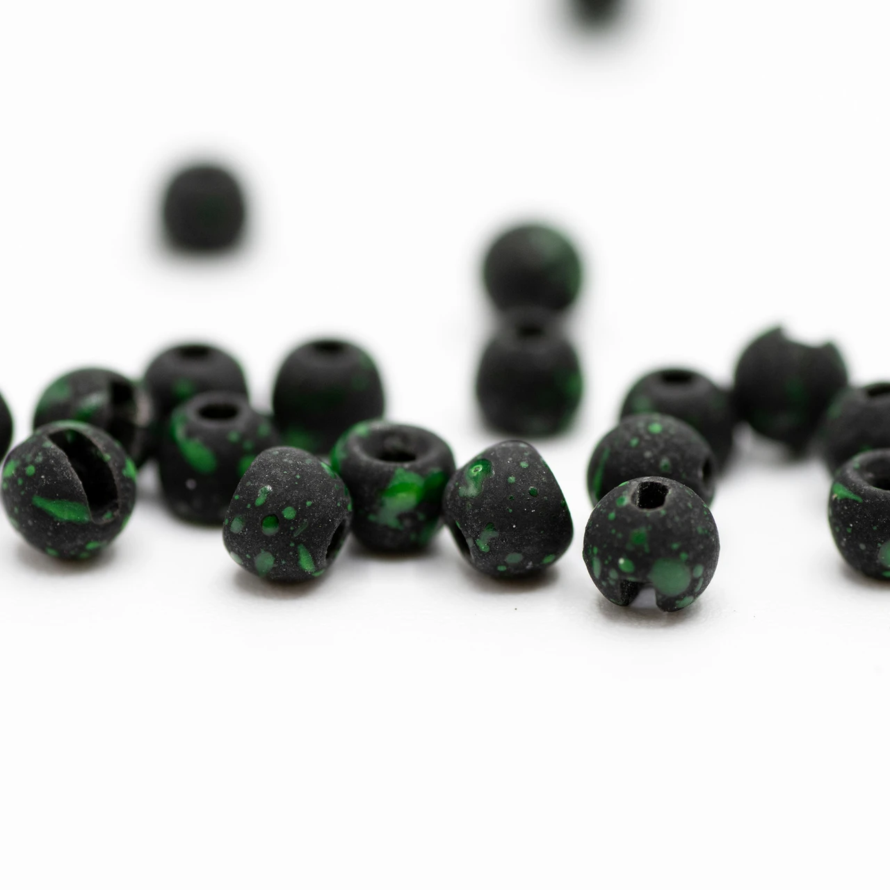 Firehole Stones Slotted Speckled Tungsten Beads 2.0 mm - 5/64 - 18ct Midnight Green (Black/Chartreuse)