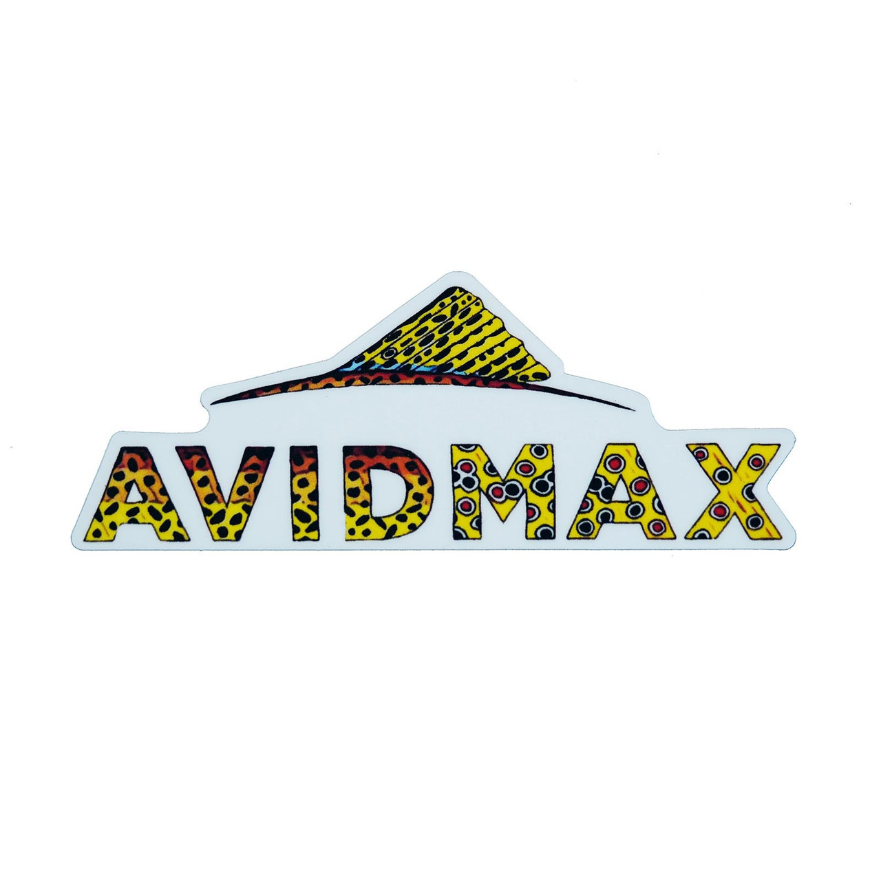 Avidmax Brown Trout Skin 4 in Logo Sticker