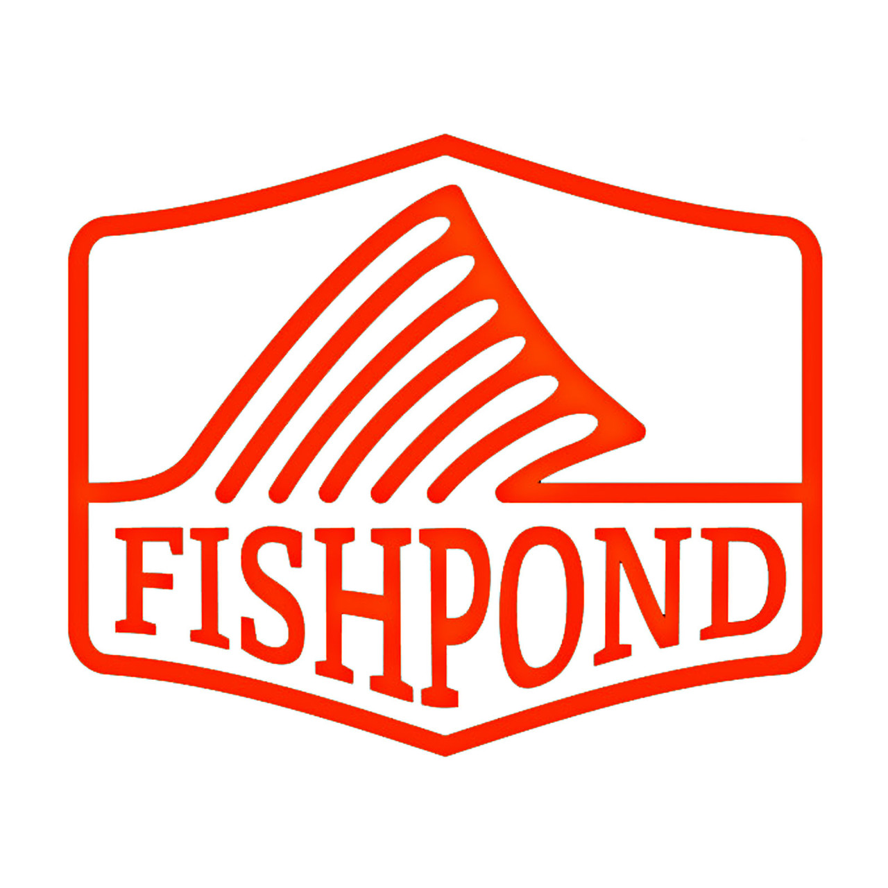 Fishpond Thermal Die Cut Sticker Dorsal Fin 6 in 4 in Orange