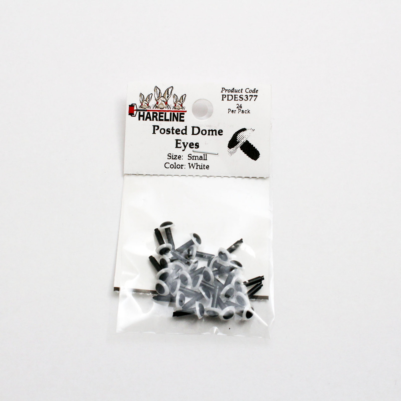 Hareline Posted Dome Eyes 0.24'' (6.00mm) White