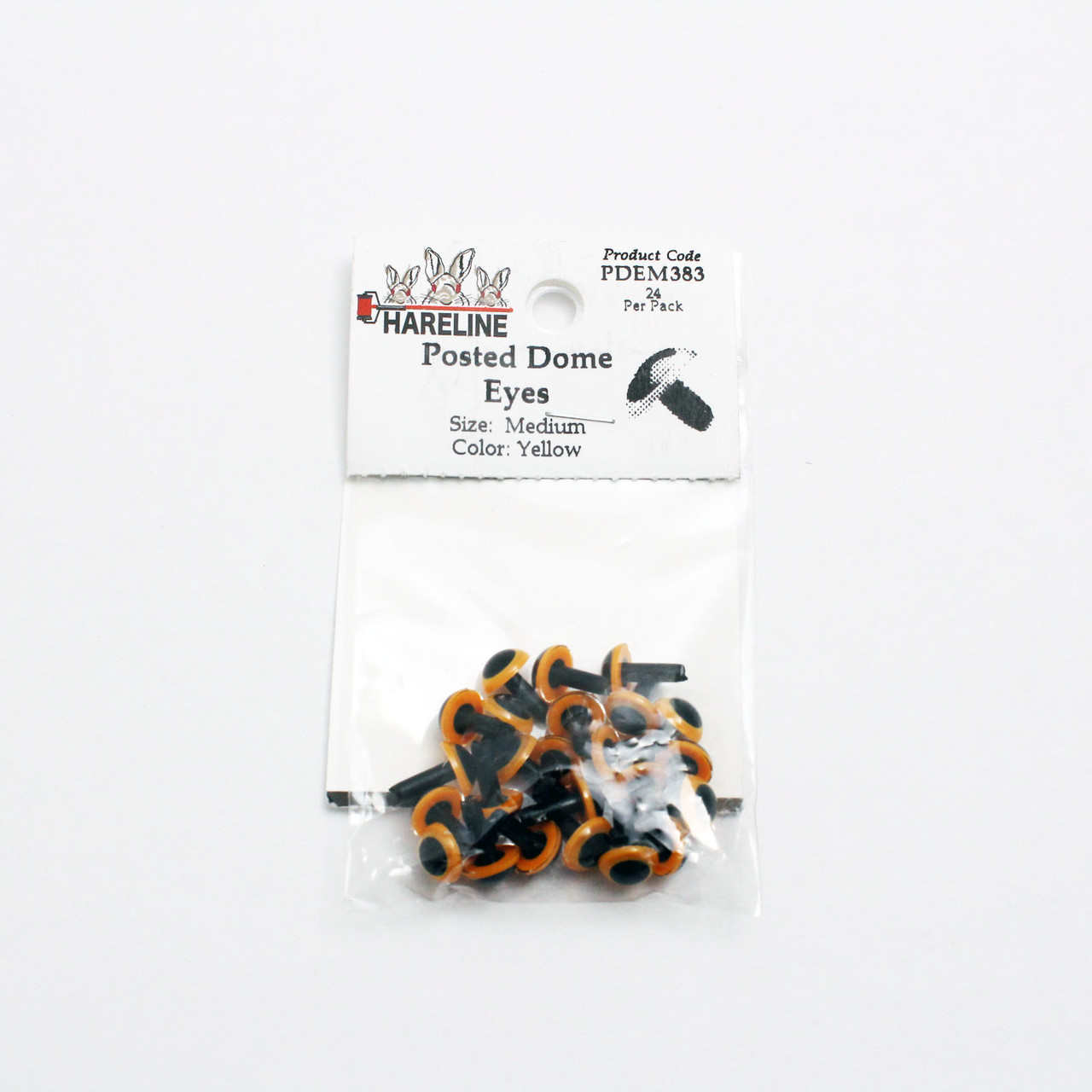 Hareline Posted Dome Eyes 0.30'' (7.50mm) Yellow