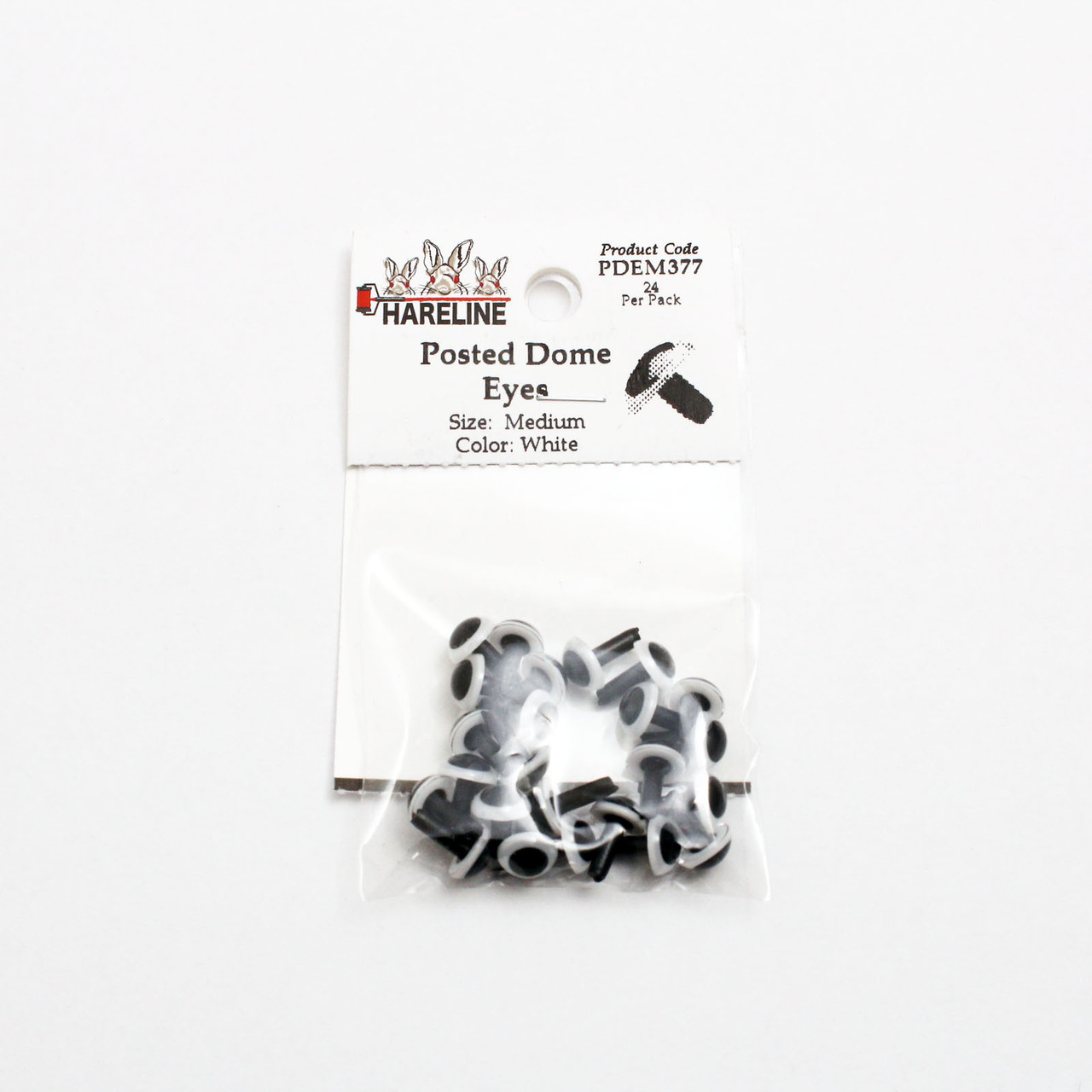 Hareline Posted Dome Eyes 0.30'' (7.50mm) White