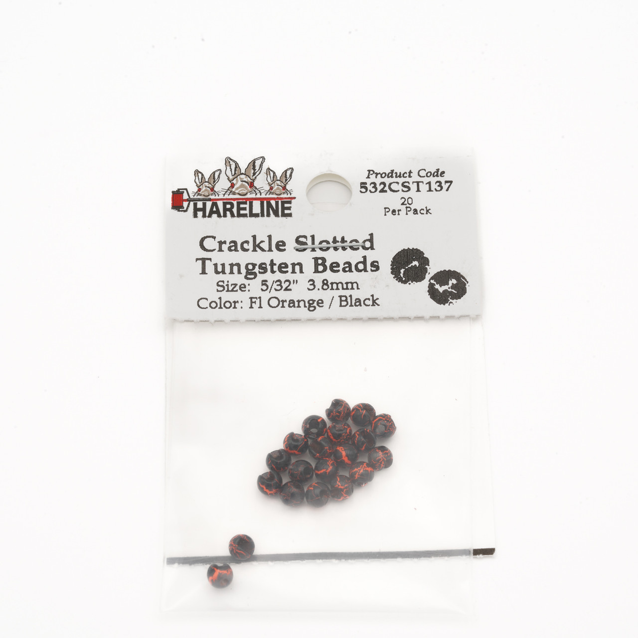 Hareline Crackle Slotted Tungsten Beads (20 pk)