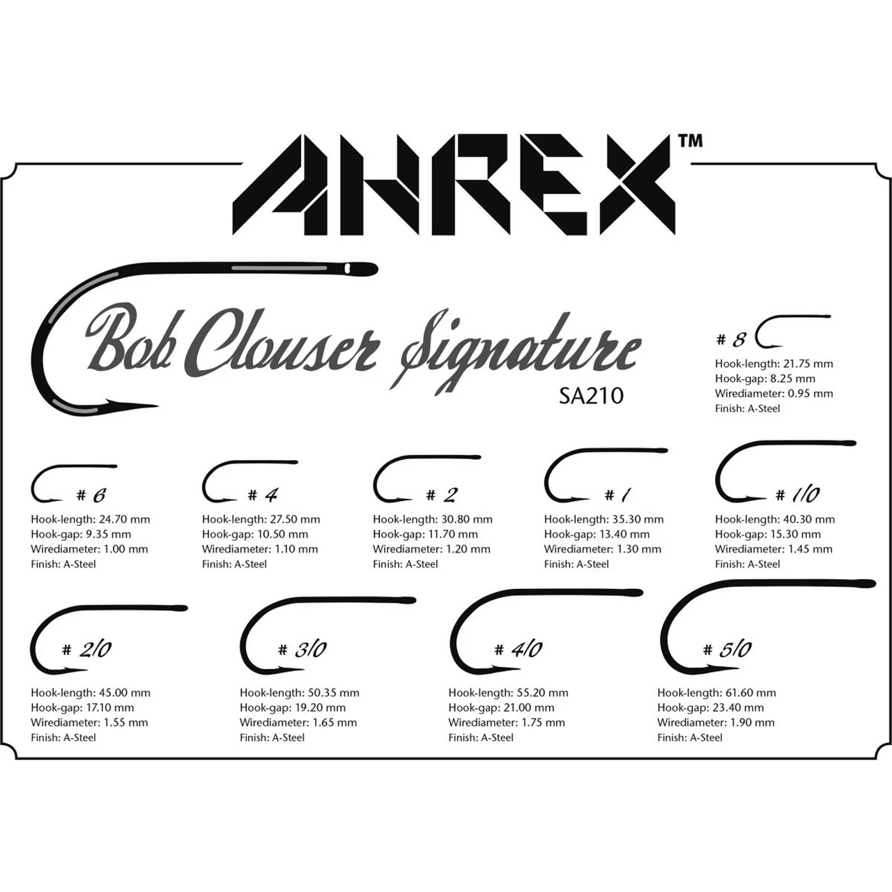 Ahrex SA210 Bob Clouser Signature Hook 1 - 10 Pack