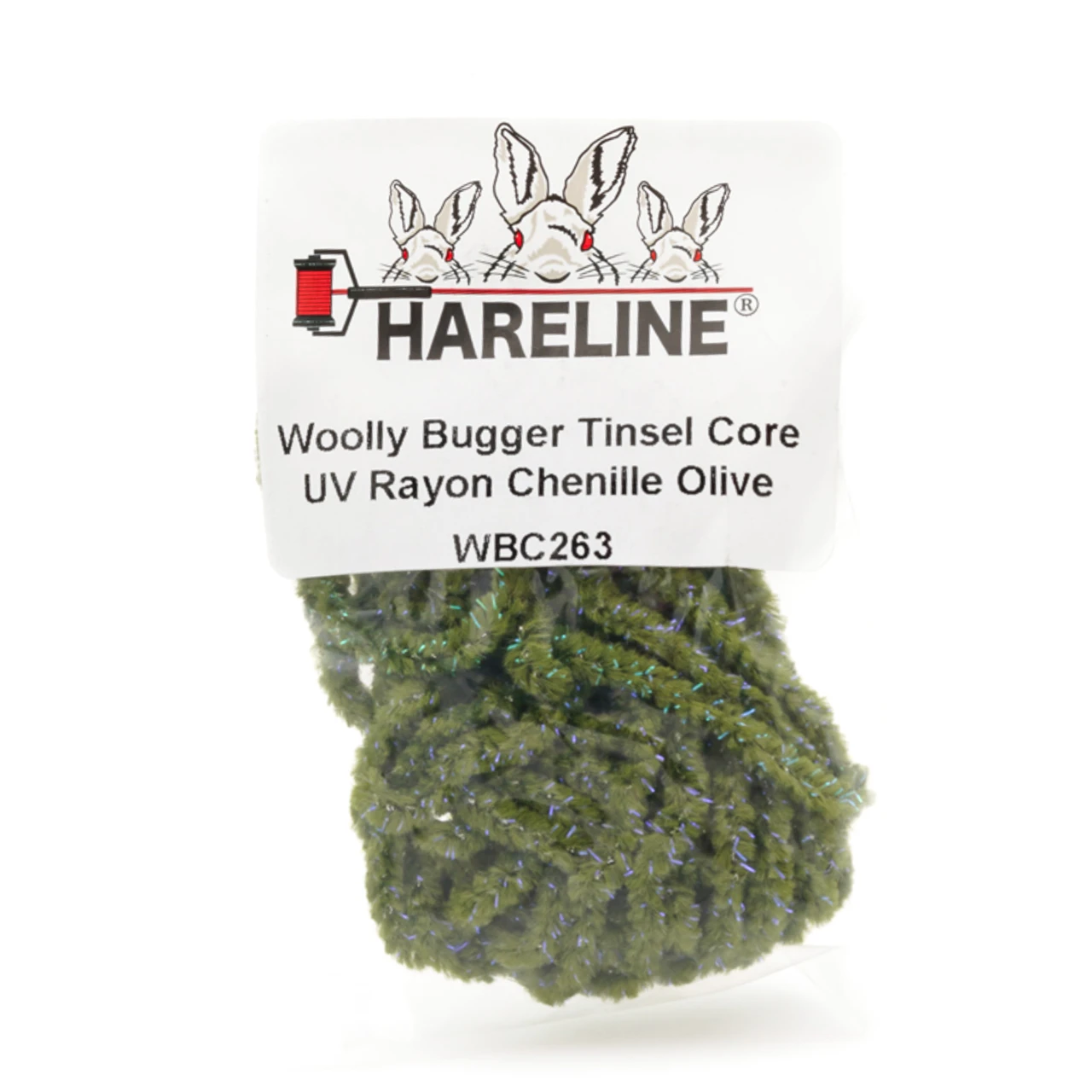Hareline Wooly Bugger Tinsel Core UV Rayon Chenille Olive