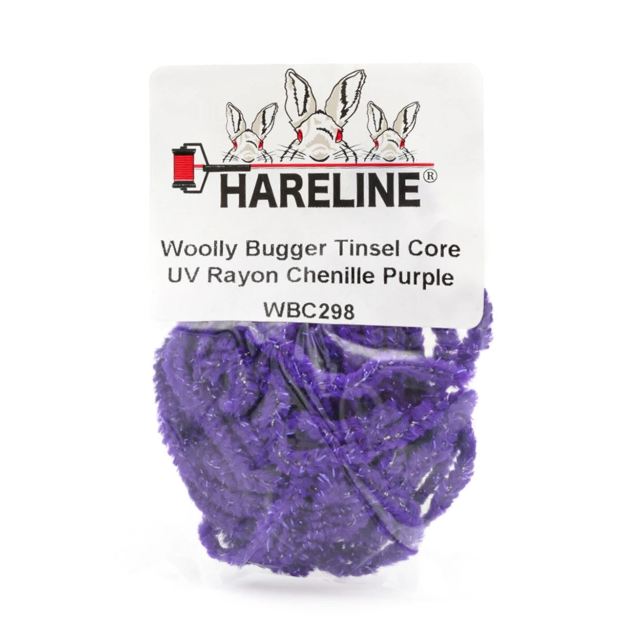 Hareline Wooly Bugger Tinsel Core UV Rayon Chenille Purple