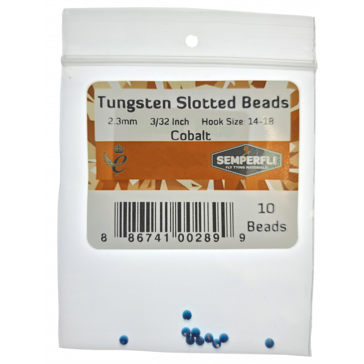Semperfli Tungsten Slotted Beads (10 pk) 2.3 mm - 3/32 Cobalt
