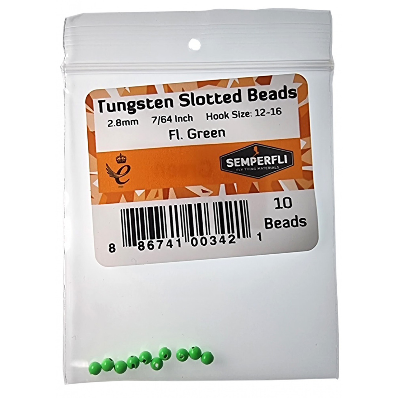 Semperfli Tungsten Slotted Beads Fluoro (10 pk)