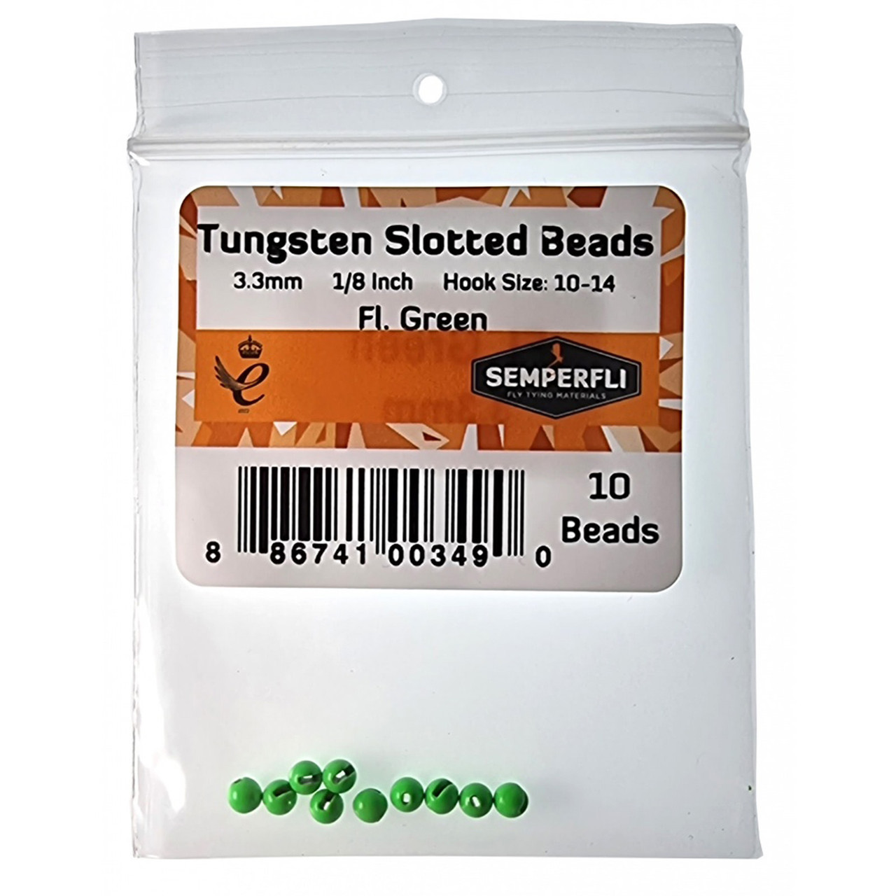 Semperfli Tungsten Slotted Beads Fluoro (10 pk)