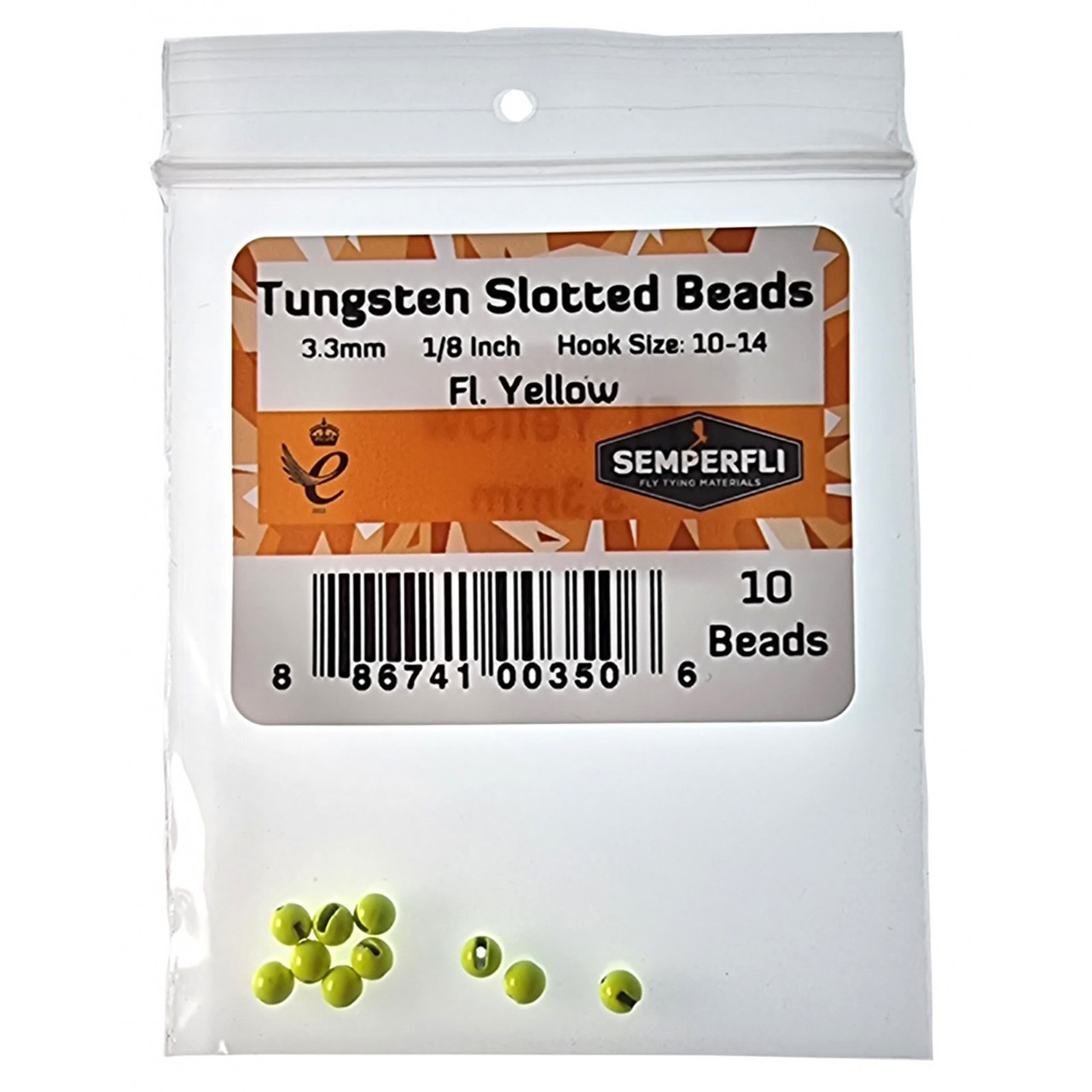 Semperfli Tungsten Slotted Beads Fluoro (10 pk)