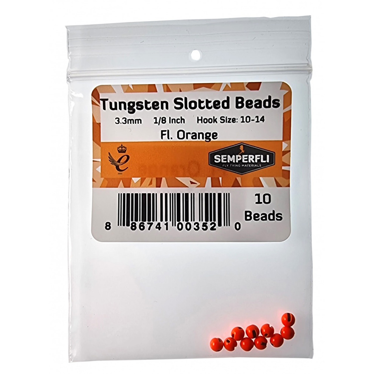 Semperfli Tungsten Slotted Beads Fluoro (10 pk)