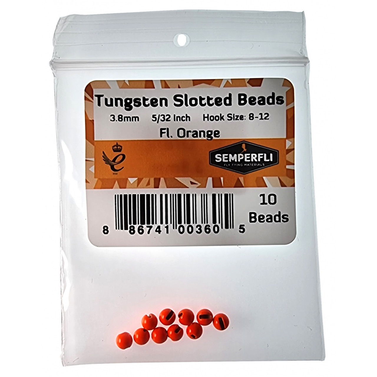 Semperfli Tungsten Slotted Beads Fluoro (10 pk)