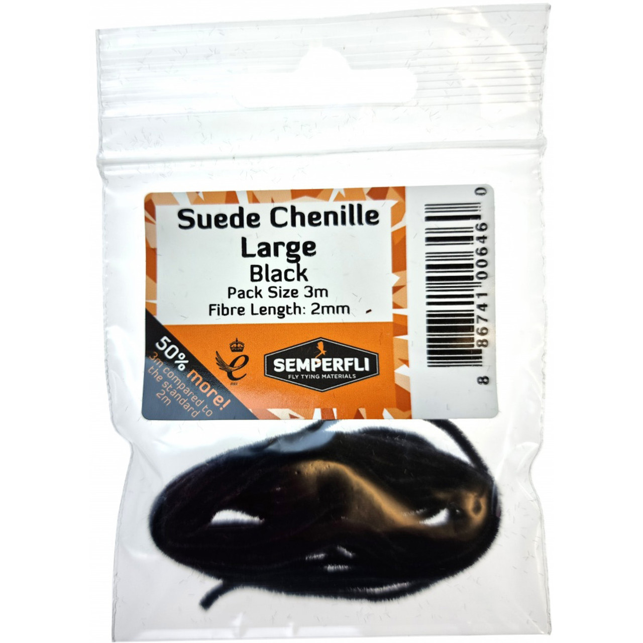 Semperfli Suede Chenille 2mm Large Black