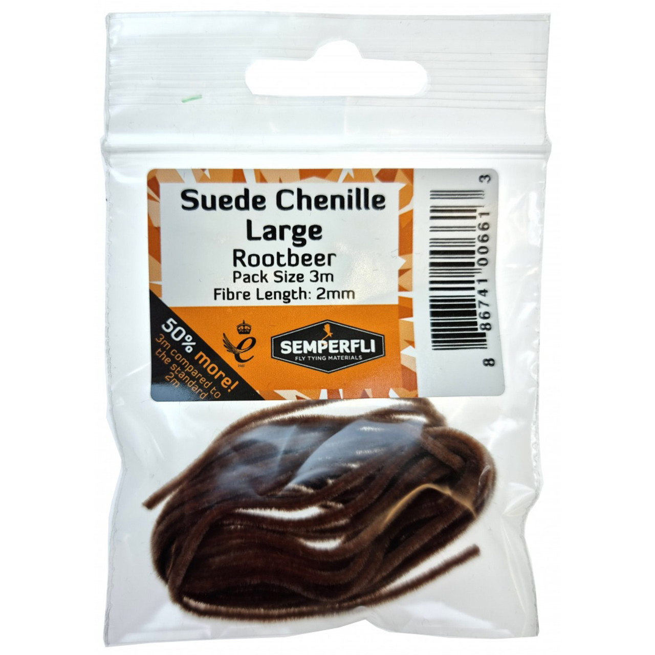 Semperfli Suede Chenille 2mm Large Rootbeer