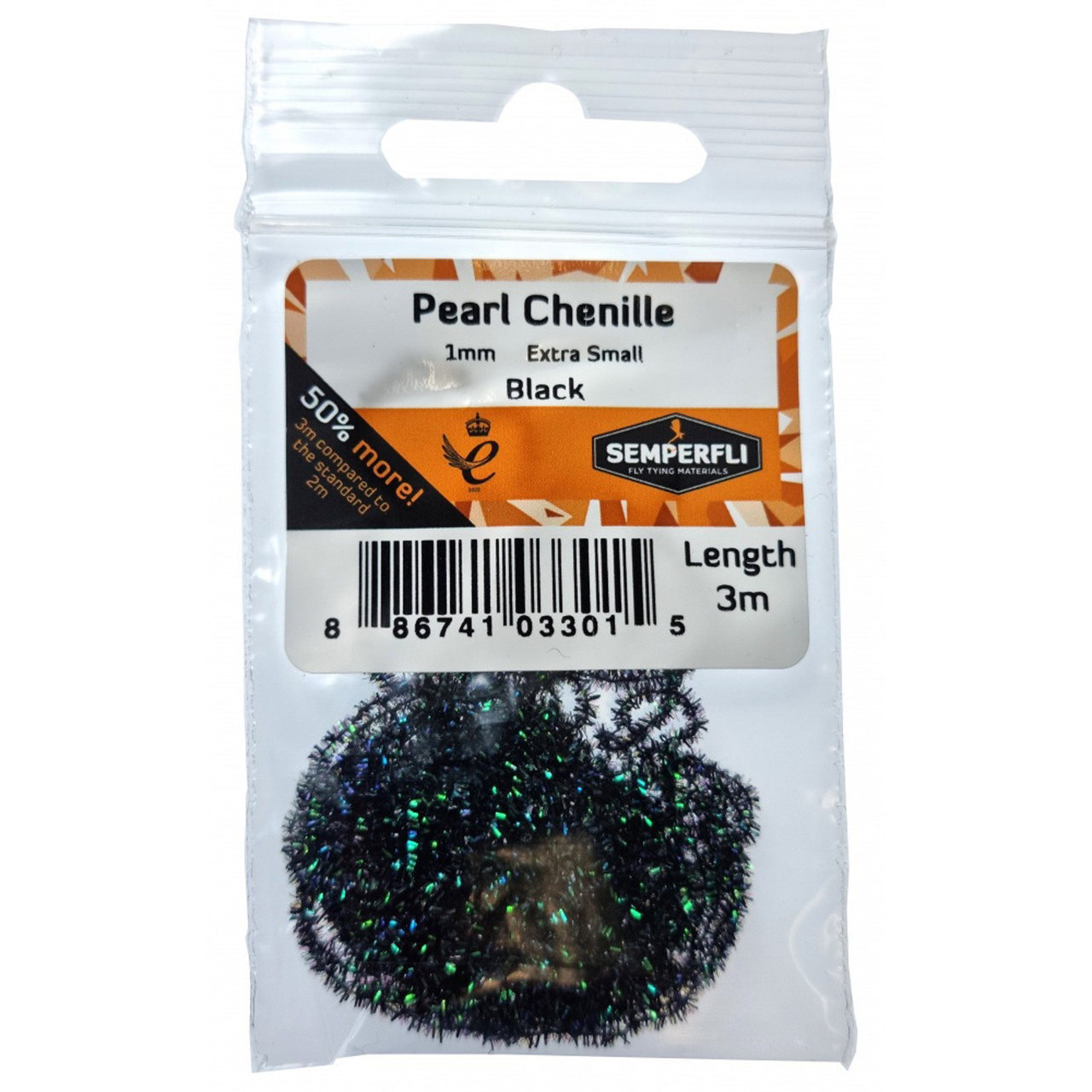 Semperfli Pearl Chenille 1mm X Small Black
