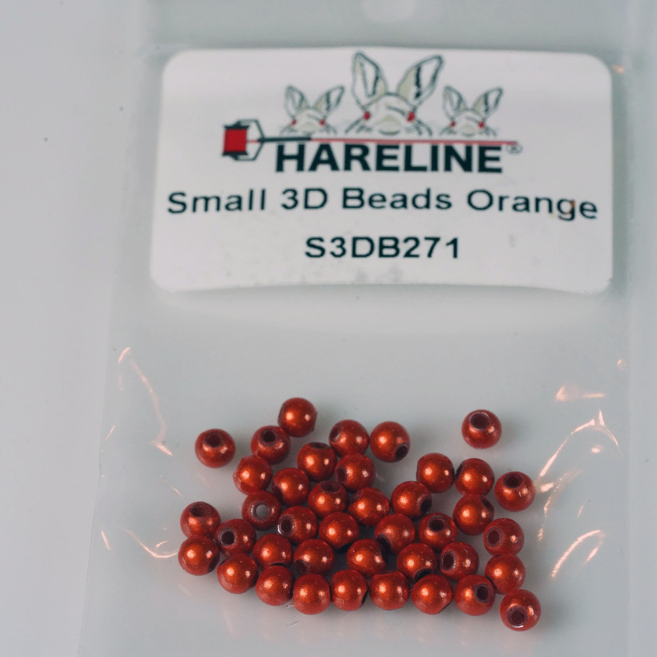 Hareline Small 3 D Beads Orange