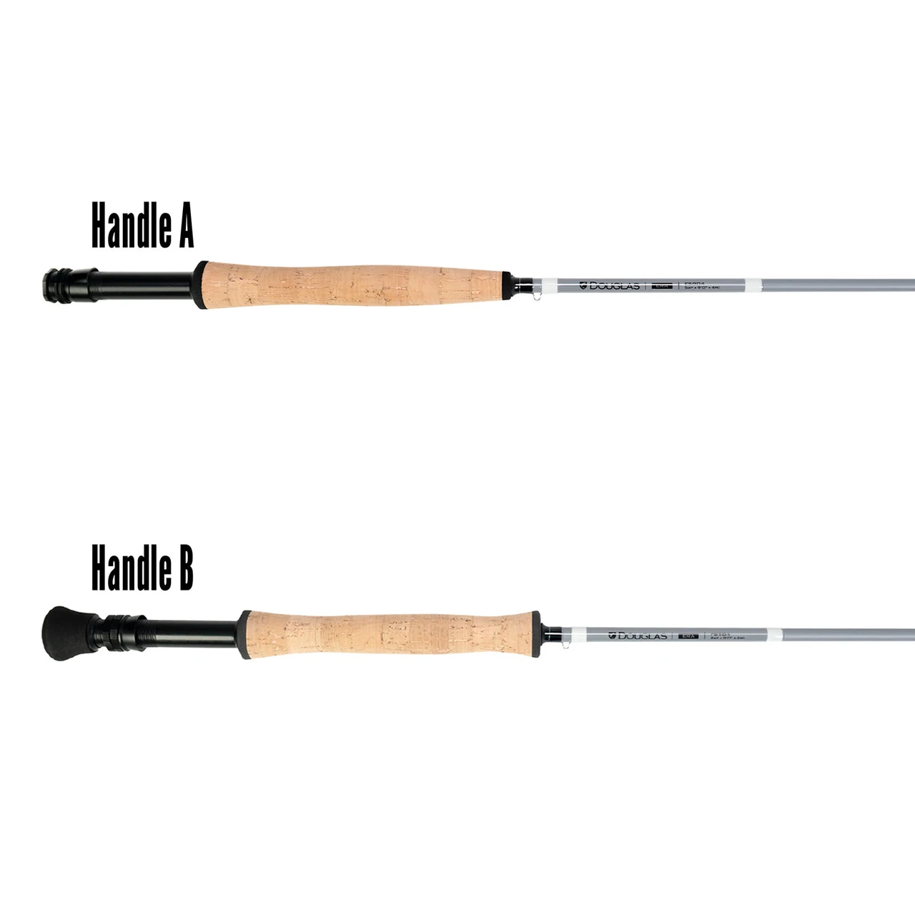 Douglas ERA Handle A and Handle B cork grips compared
