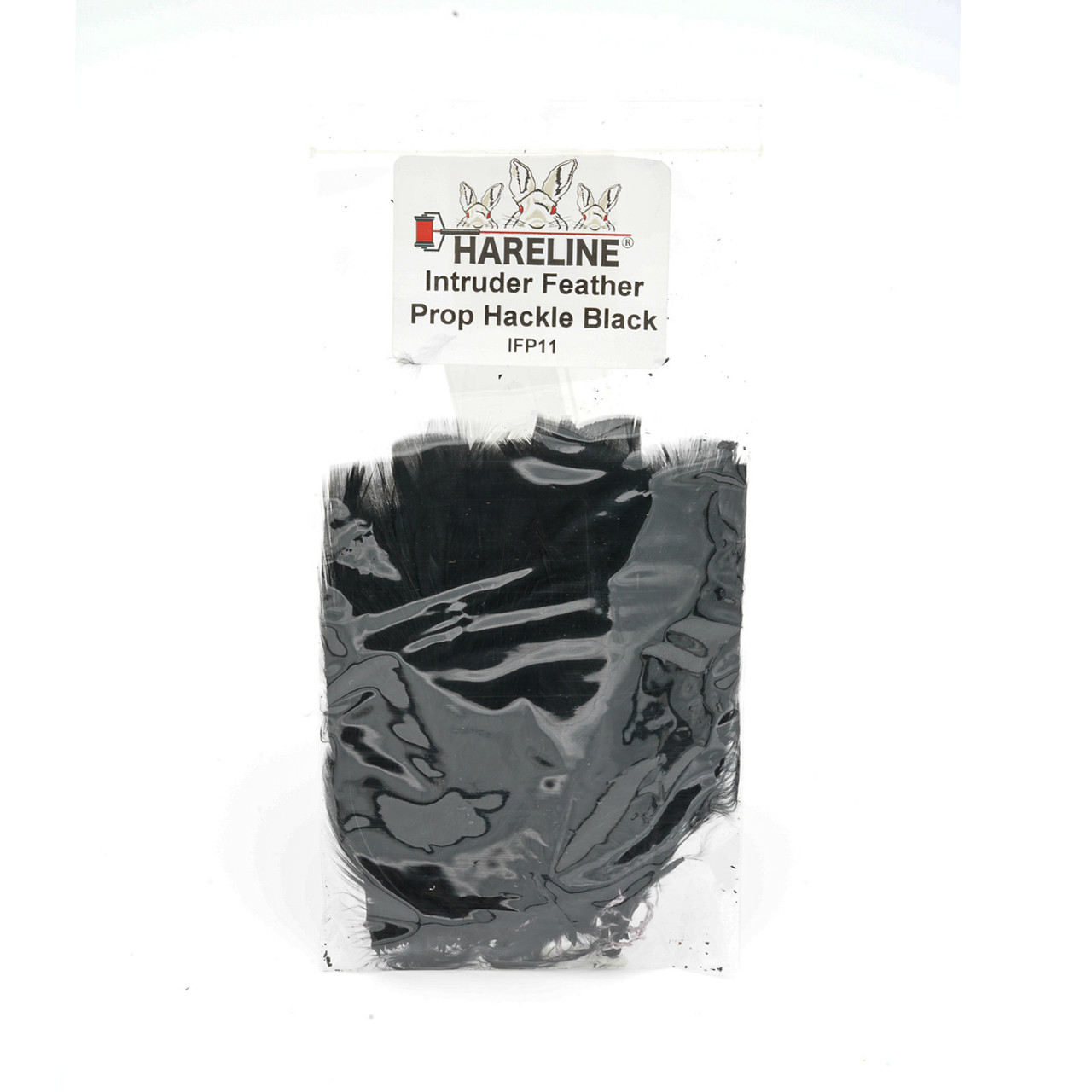 Hareline Intruder Feather Prop Hackle Medium 7/32 in (5.5 mm) #11 Black Nickel