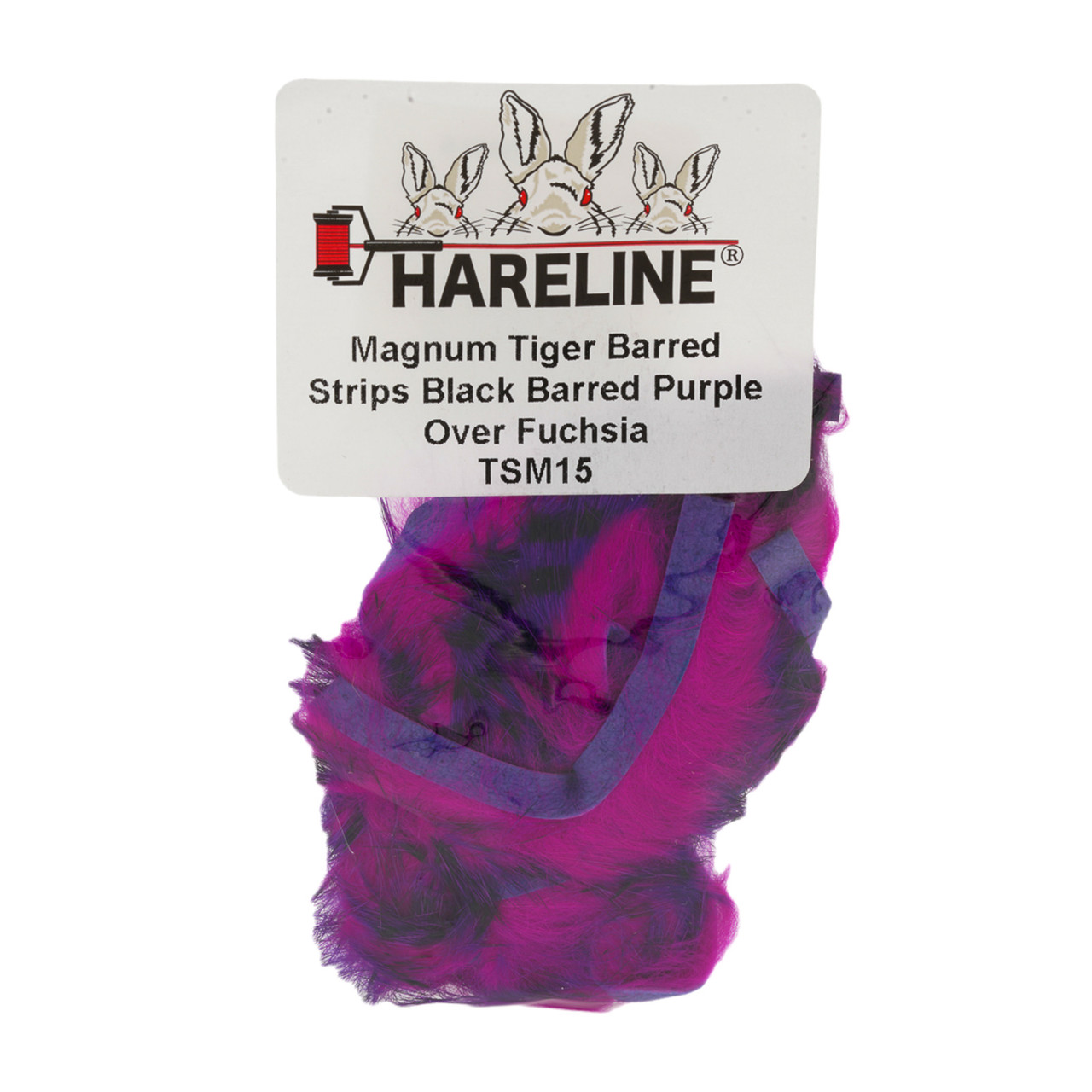 Hareline Magnum Tiger Barred Strips Black Barred Purple Over Fuchsia