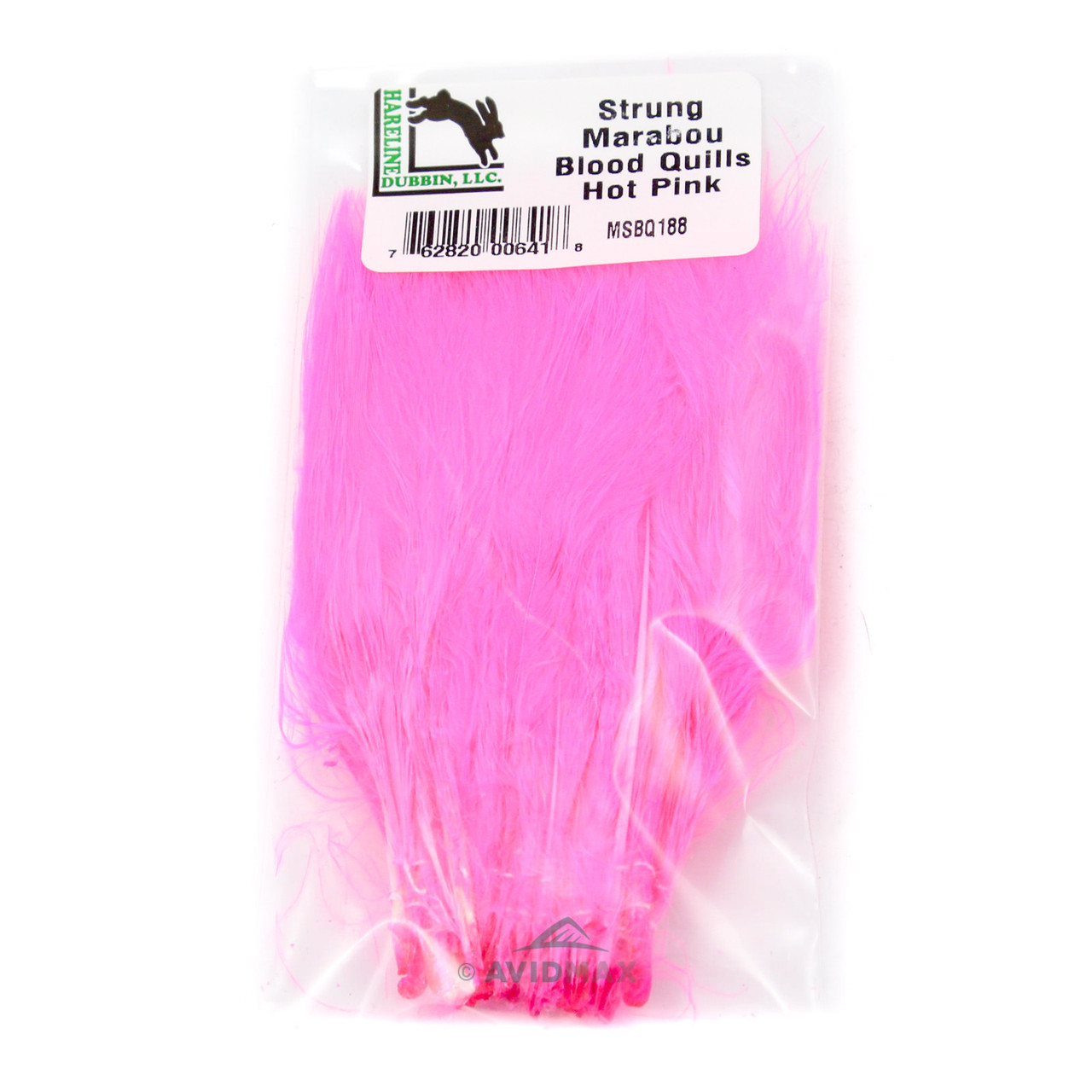 Hareline Marabou Strung Blood Quills Hot Pink