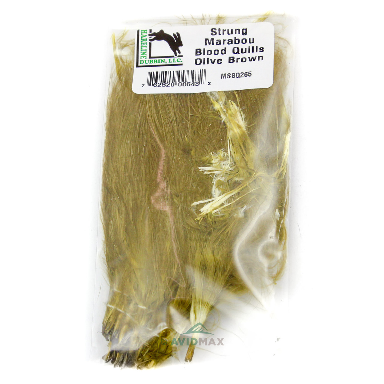 Hareline Marabou Strung Blood Quills Olive Brown