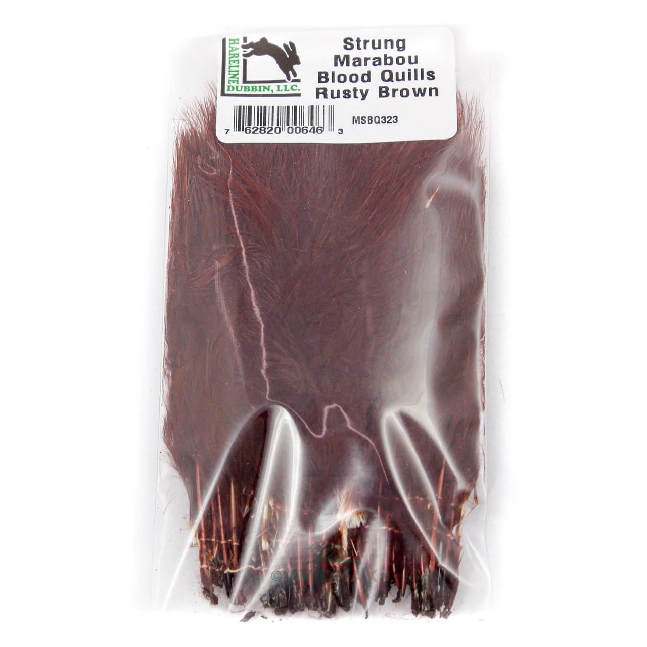 Hareline Marabou Strung Blood Quills Rusty Brown