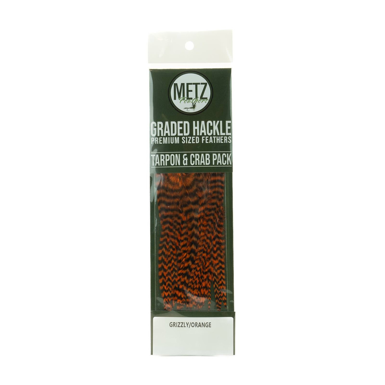 Metz Tarpon Crab Hackle Pack Grizzly/Orange