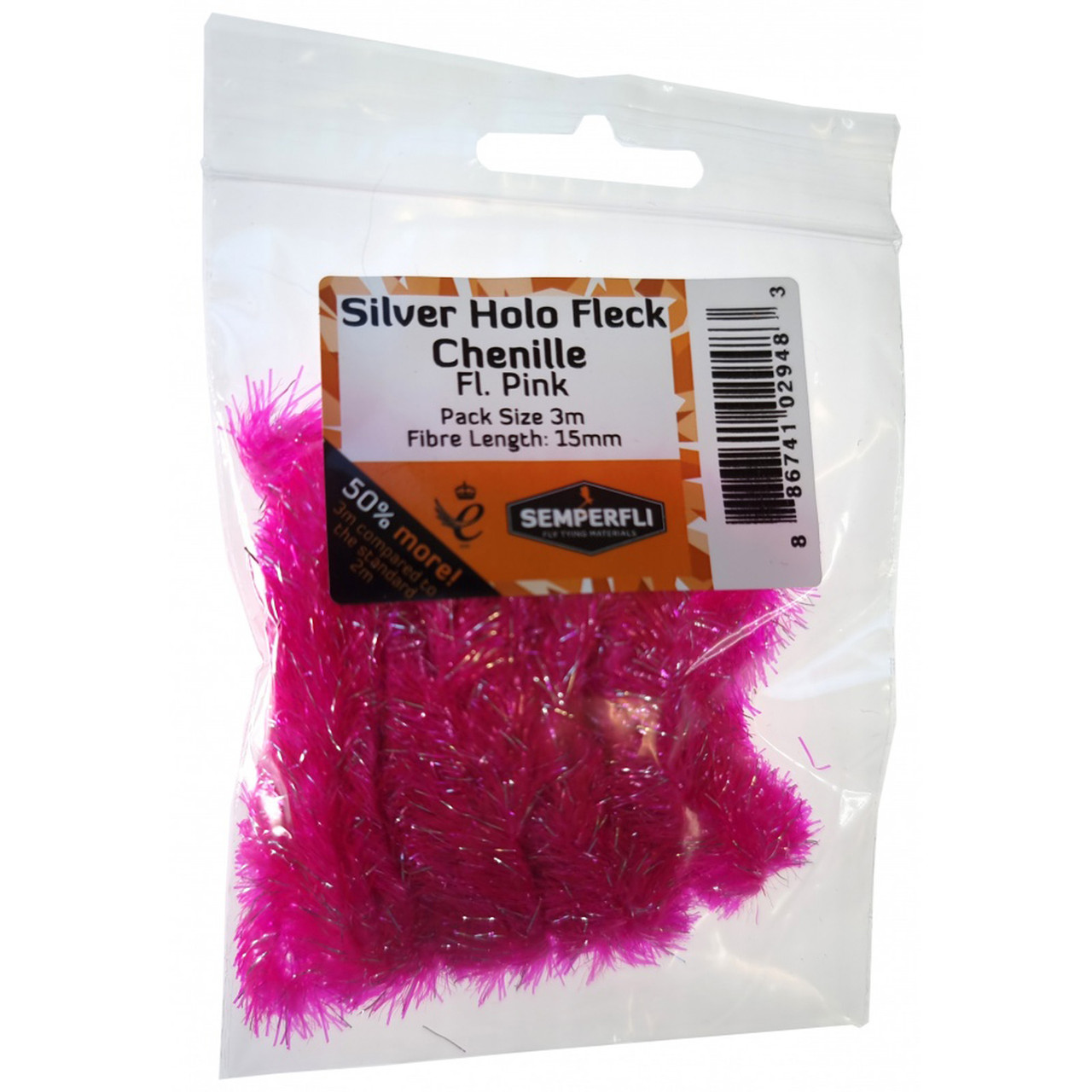 Semperfli Fluoro Silver Holographic Fleck Chenille Semperfli Fluoro Silver Holographic Fleck Chenille