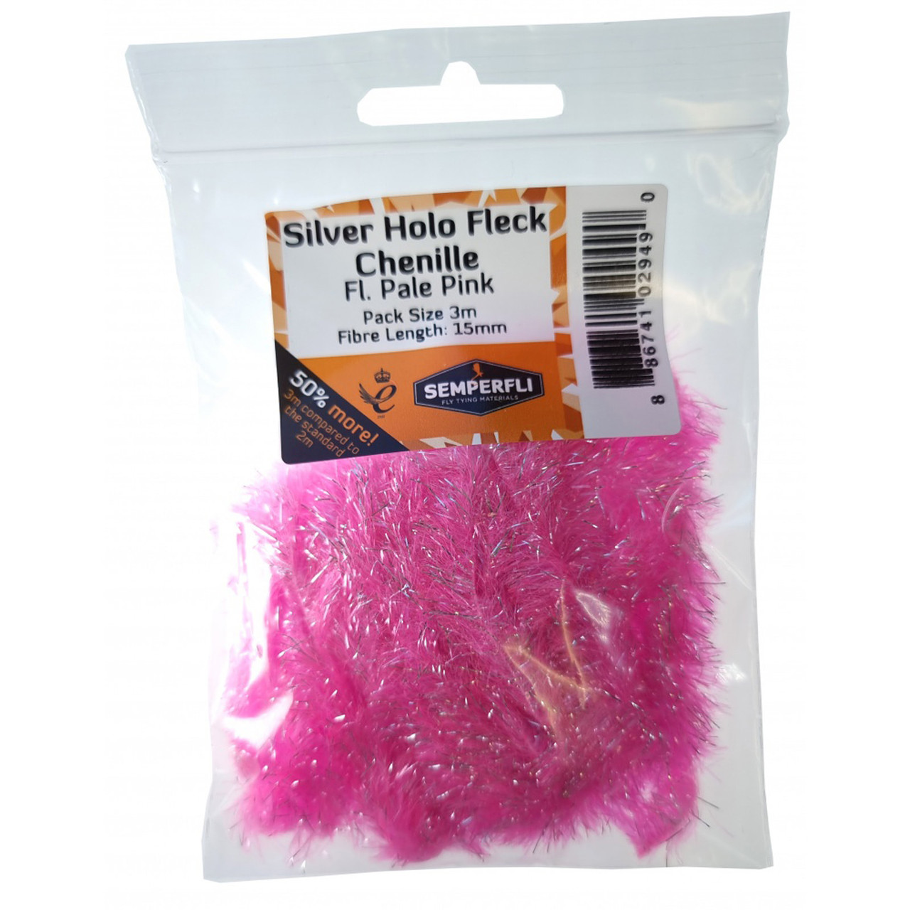 Semperfli Fluoro Silver Holographic Fleck Chenille Semperfli Fluoro Silver Holographic Fleck Chenille