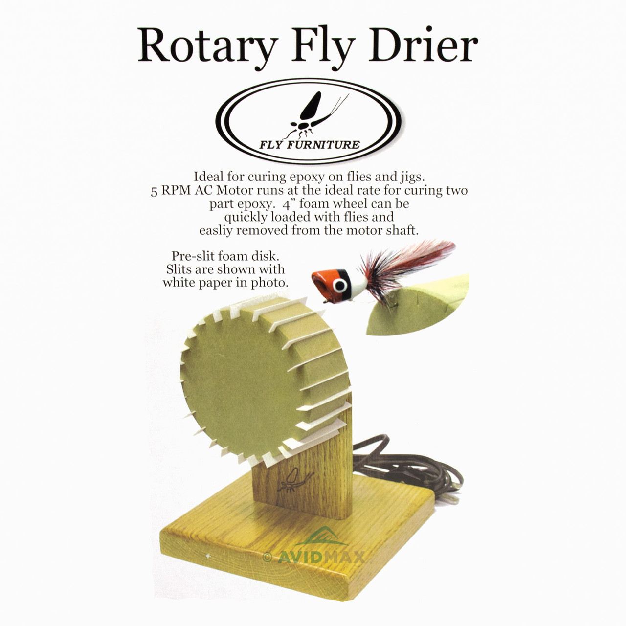 Fly Furniture Rotary Fly Tying Drier Cures Epoxy on Flies & Jigs - view 3