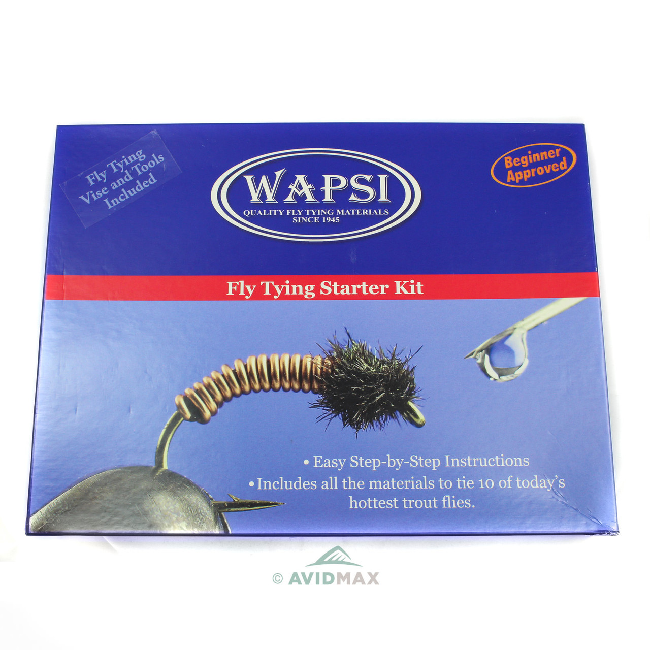 Wapsi Fly Tying Starter Begnner Kit with Handbook Includes Vise and Tools