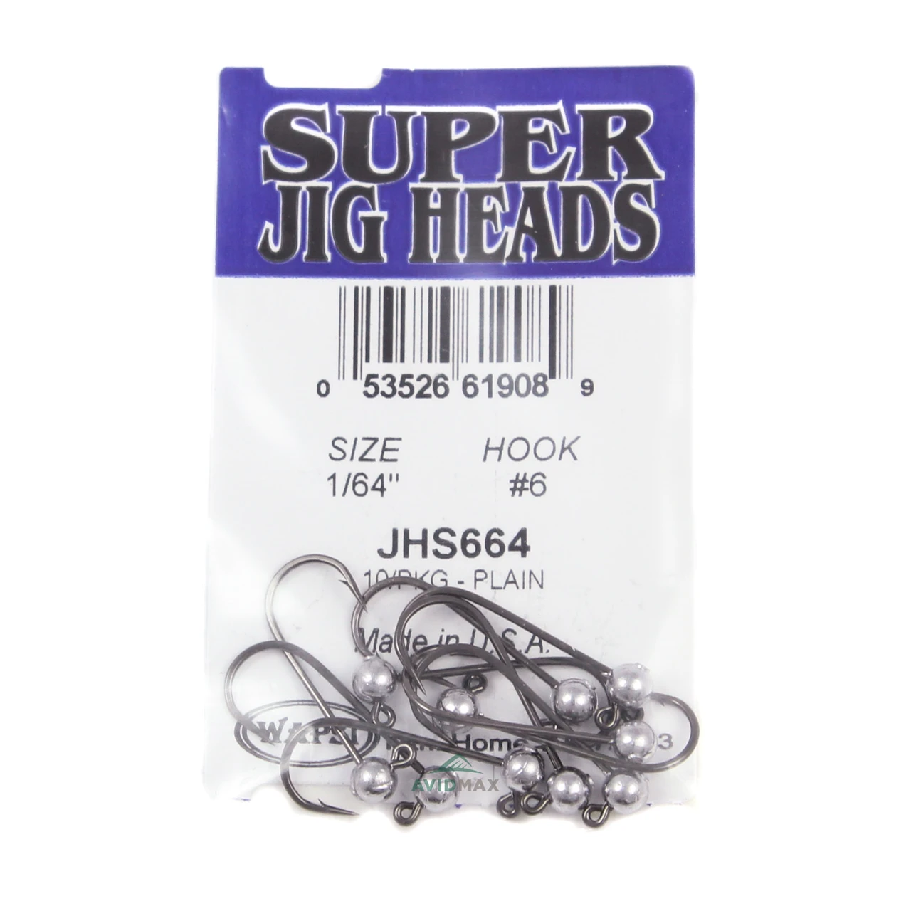 Wapsi Super Jig Heads - Plain 6 - 1/64 oz