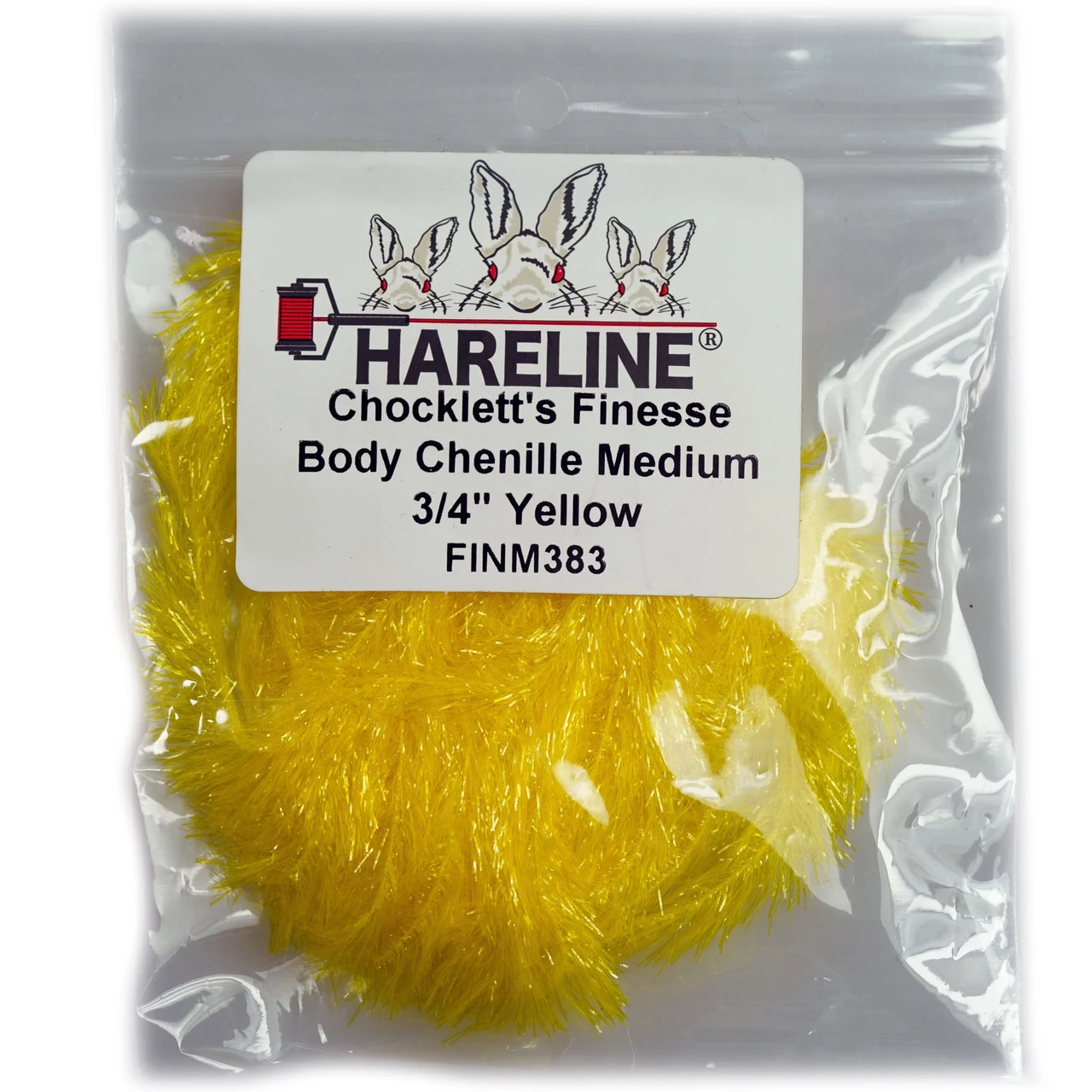 Hareline Chocklett's Finesse Body Chenille Yellow Medium .75 inch