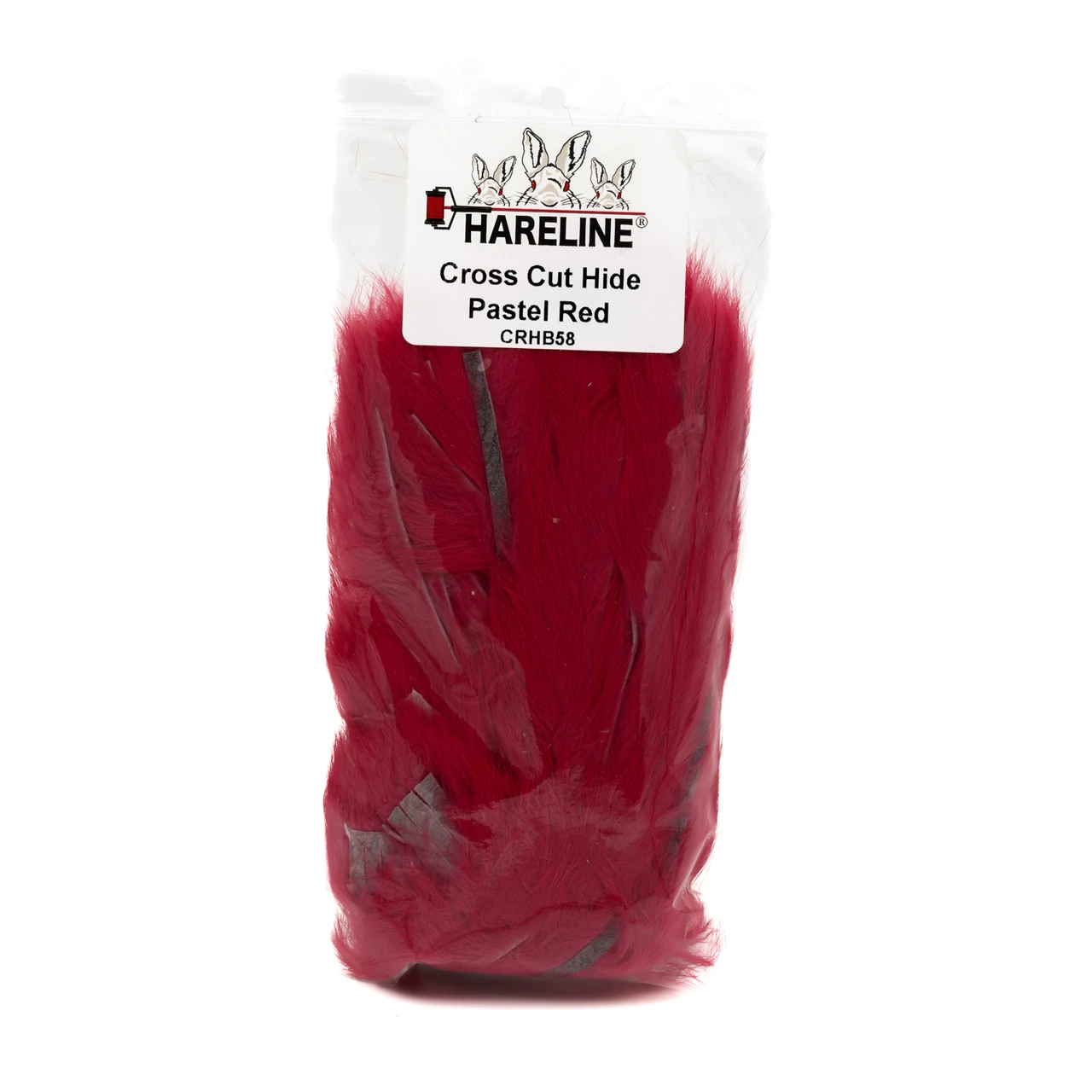 Hareline Crosscur Rabbit Hide Pastel Red