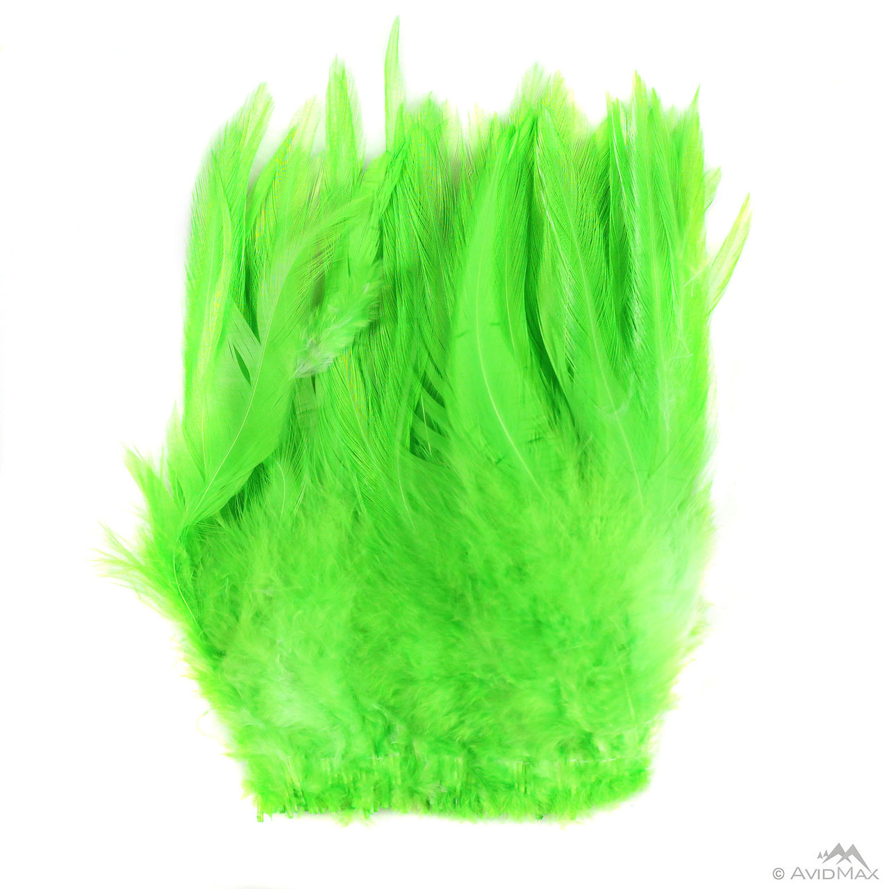 Hareline CDS Dyed Strung Chinese Saddle Hackle Lime Green