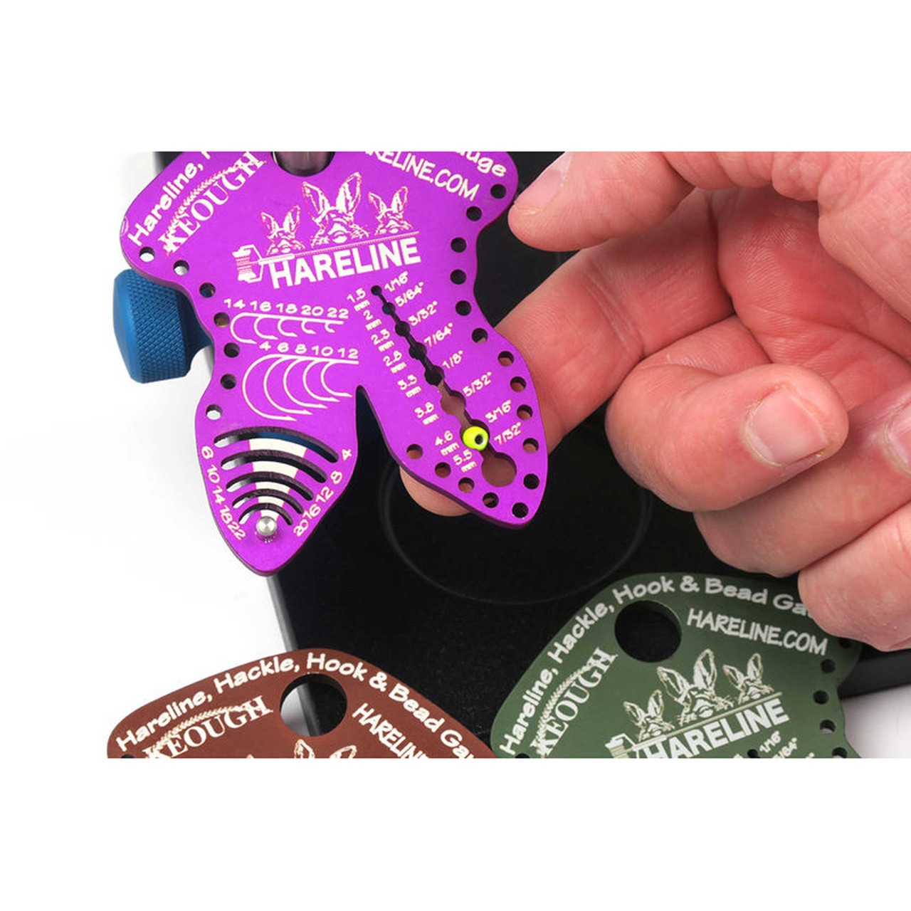 Hareline Anodized Hook, Hackle and Bead Gauge