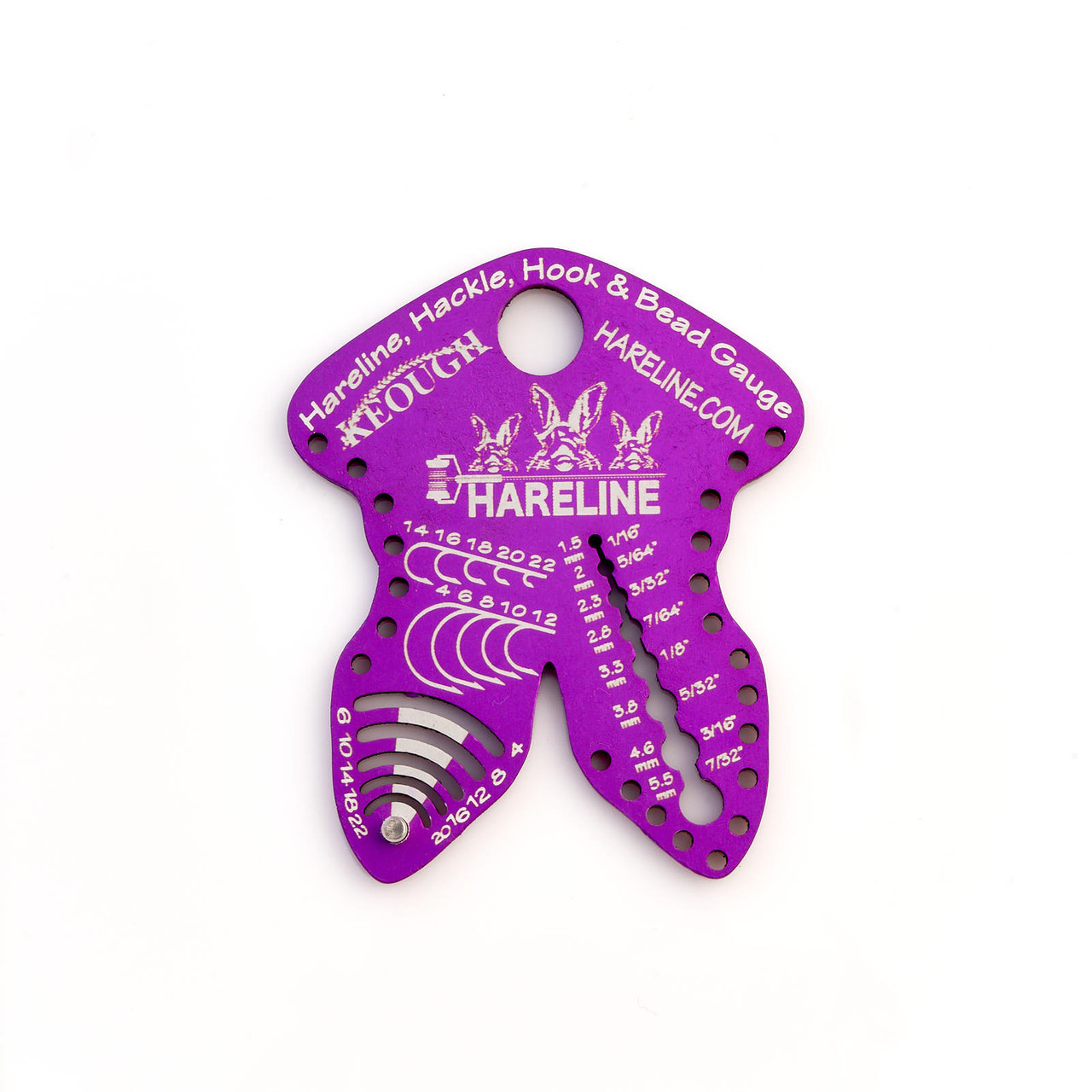 Hareline Anodized Hook Hackle and Bead Gauge Purple