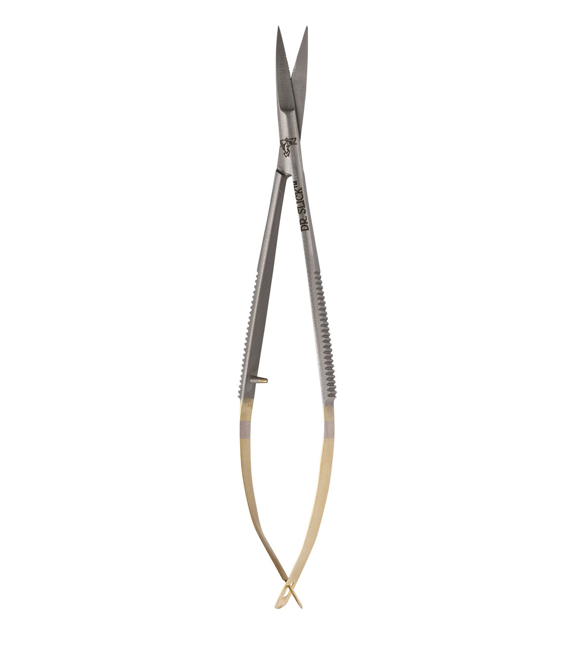 Dr. Slick 4 in Spring Scissors Straight Curved Serrated Blade Gold Fly Tying