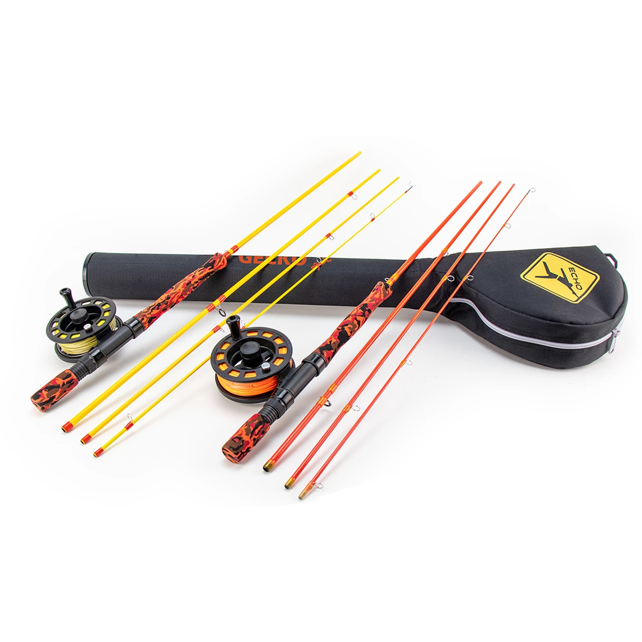Echo Gecko Trout and Panfish outfits with reels and zippered case
