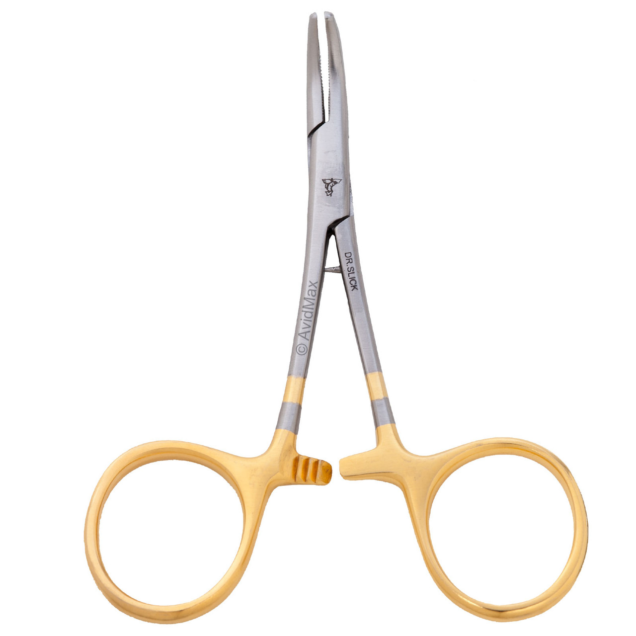 Dr. Slick Standard Clamp Forceps - Straight - Curved Tool Gold 5" Curved